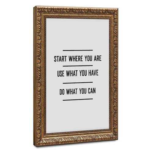 Poster Start Where You Are 30x45 cm avec cadre doré rétro ELKPDOE