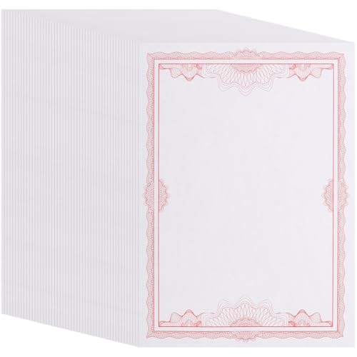 NOLITOY 50 Hojas Papel en Blanco 150g para Diplomas y Premios Tamaño 12k Rojo Imprimible Uso Oficina Escolar y Hogar