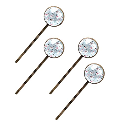 Idée cadeau originale : lot de 4 épingles à cheveux alpaga et cactus