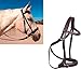 Hulara Brown Full Bitless Bridle Genuine English Leather Crossover Crossunder Bitless Bridle for Horse Headstall with Reins