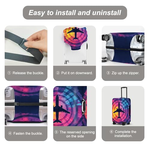 Image of Airplane Silhouette Luggage Protector, Scratch Resistant Suitcase Cover for Frequent Flyers, Travel Essentials for Business Trips