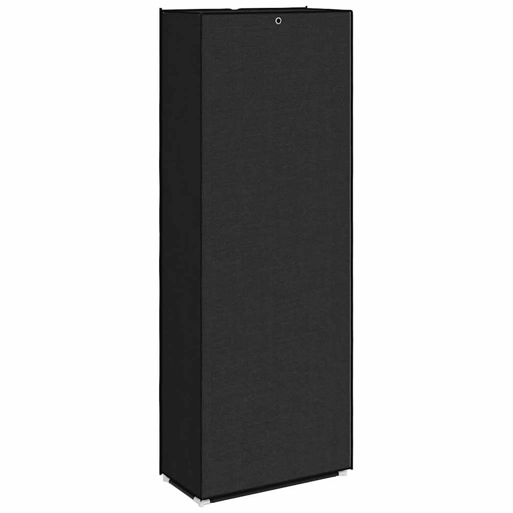 Schuhschrank Schwarz 60x30x166 cm Stoff Schuhregal mit 10 Fächern, platzsparend, stapelbar, Organizer für Flur, Diele, Garderobe, Aufbewahrung von Sneaker und Stiefel