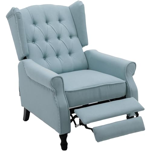 Altrobene Pushback Recliner, Modern Accent Arm Reclining Sofa, Fabric Wingback