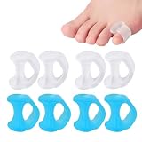 KYLOS Separatore Dita Piede 4 Paia, Separatori Dita Piedi, Protezione Dito Del Piede, Raddrizzatori A Martello, Colori Trasparente E Blu, Dimensioni Standard