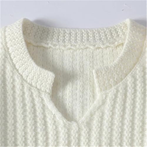 Men’s Autumn Winter V-Neck Sweater Knit Pullover Solid Color Long Sleeve Slim Fit Casual Warm Top3