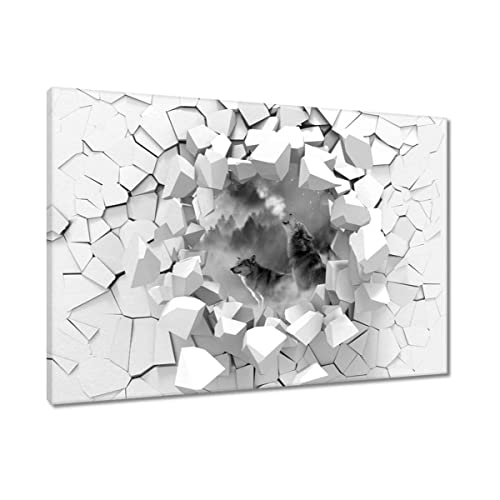 Tableau loup sur toile premium décoration murale salon de qualité supérieure