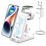 Cargador inalámbrico 3 en 1 Compatible con iPhone 12/14/11/13 Pro MAX y iWatch Series 8/6/7/5/4/3, también Compatible con Airpods 3/2/1 Cargando con...