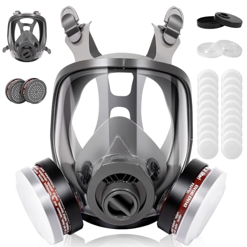 Full Face Respirator Gas Mask - Large Reusable Respirator Mask