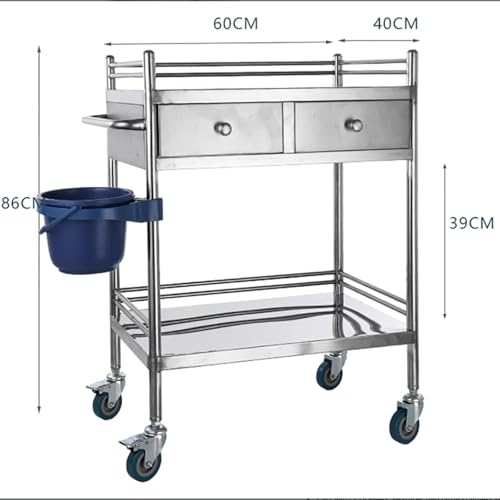 Carrito rodante de laboratorio médico con cajones dobles y ruedas de bloqueo para almacenamiento de equipos en el aula de laboratorio de oficina