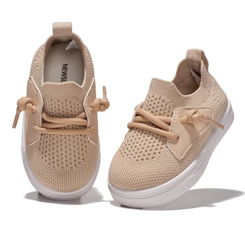 Newsonet Baby Shoes Boys Girls First Walking Non Slip Walker Barefoot Mesh Sneakers Breathable Soft Sole Khaki Size 12-18 Months Toddler thumb #2