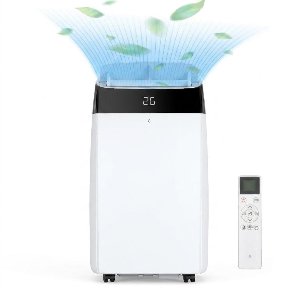 Aptliton 12000 BTU Air Conditioner, 4-in-1 Air Conditioning Unit with Auto, Cooling, Fan, Dehumidifier & Ventilation, 24H Timer, Window Kit, Easy Setup for Rooms Up to 550 Sq ft, Energy