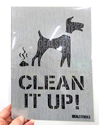 Image of Dog Fouling Stencil - Keep Our Streets Clean - Warning Sign Stencil A4 Size