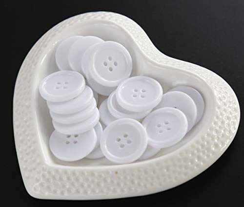 Ganssia 7/8 Inch (22.5Mm) White Button Resin Sewing Buttons For Garment And Diy Craft Scrapbooking Pack Of 70 Pcs #TOP4