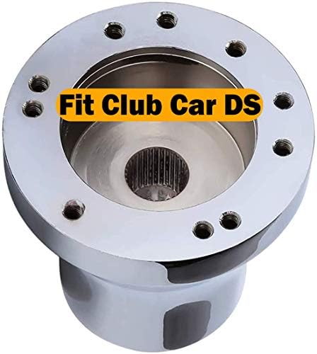 LEAPGOMAX Club Car DS Golf Cart Steering Wheel Adapter for Club Car DS 1984+ Golf Cart Steering Wheel Mounting Adapter 5/6 Hole Steering Wheel Chrome Club Car DS(Silver)