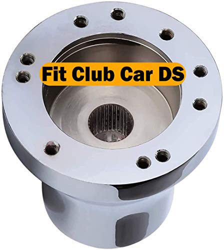 Leapgomax Club Car Ds Golf Cart Steering Wheel Adapter For Club Car Ds 1984+ Golf Cart Steering Wheel Mounting Adapter 5/6 Hole Steering Wheel Chrome Club Car Ds(Silver) #TOP1