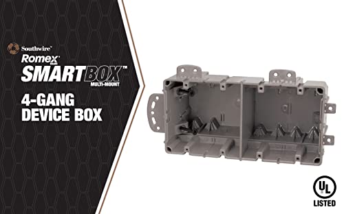 Southwire Msbmmt4G 4 Gang Multi Mount Device Box With Depth Adjustable, Heavy Duty 42Lb, Gray #TOP1