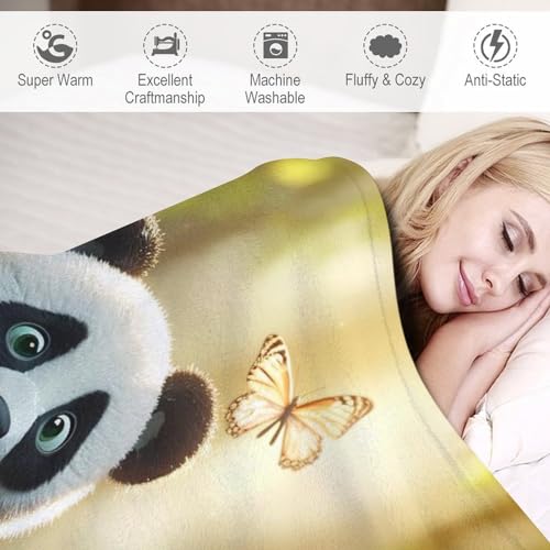 Couverture panda flannel douce et moelleuse pour canapé-lit enfant - 4