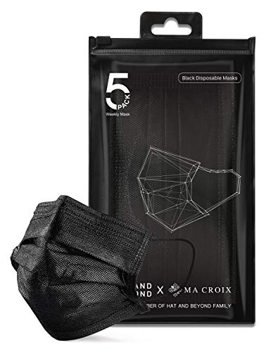 Hat and Beyond Premium Black Face Masks Disposable, 3-Ply Elastic Ear Loop Covering Mask (Pack of 100)