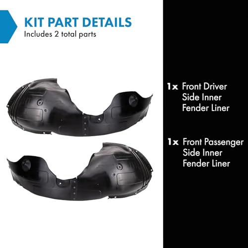 Image of TRQ Front Inner Fender Liner Set Compatible with 2020-2022 Kia Soul KI1248162 KI1249162