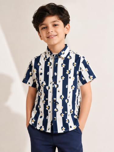 Image of RICH COPPER Fashionable Cotton Printed Half Sleeve Casual Shirt for Men Featuring Lightweight Fabric and Modern Design