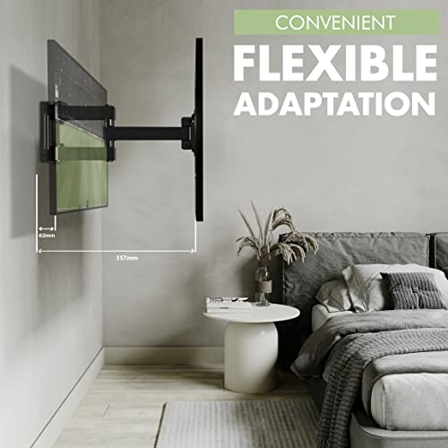 TV Wandhalterung für 32-65 Zoll Bildschirme VESA 75x75 bis 400x400mm Schwenkbare Neigbare und Ausfahren für LED, OLED, Flach & Curved Wandhalter Fernsehers - Max Last 55 kg – Bild 6