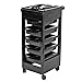 Produktbild Beauty Rollwagen,5-Etagen Allzweckwagen Beauty Wagen mit Rollen Friseur Rollwagen für Friseurladen Beauty Salon Küche und Bad (82 * 37.5 * 32 cm) - Schwarz