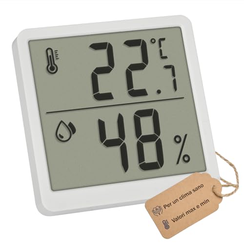 TFA Dostmann Termoigrometro digitale interno, termometro e...