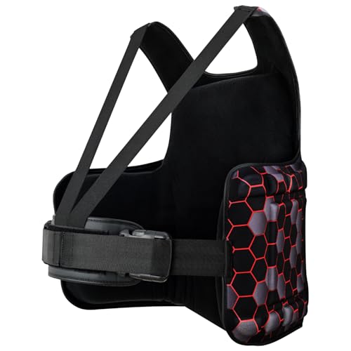 Roar Boxing Chest Guard Gel Padding MMA Body Protector Rib Shield Muay Thai Kickboxing Armour (Professional Black)