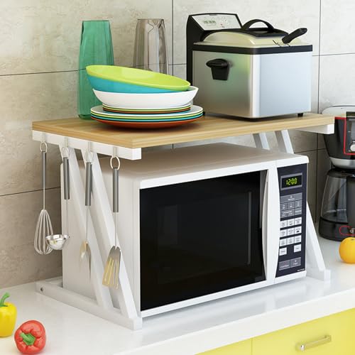 Étagère pour four à micro-ondes noir | Organisateur cuisine grande capacité plan de travail
