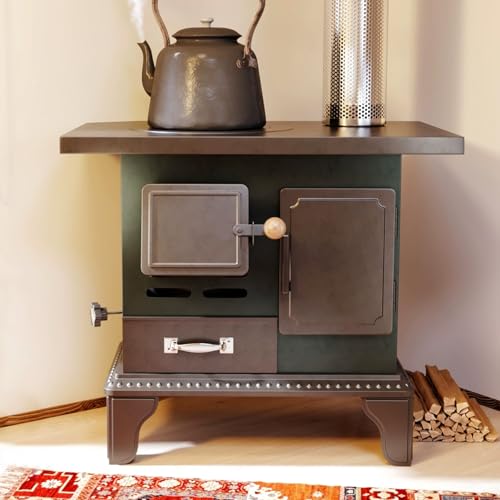 Estufa LeñA Interior,Estufa Pellets PequeñA con Horno De Gran Capacidad Y Orificios De VentilacióN For Mantener La Comida Caliente