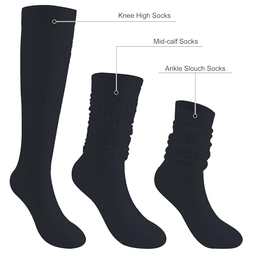 Slouch Socks for Women - Warm Knee High Leg Warmers, Chunky Stacked Stockings, Knit Slouchy Boot Socks for Girls3