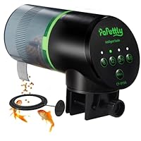 Papettly Futterautomat Aquarium, Automatischer Fischfutterautomat für Aquarium mit Batteriebetrieben, Fische Fischfutterspender 200ml, 2 AAA-Batterien im Lieferumfang enthalten, Fischfutterschwimmring