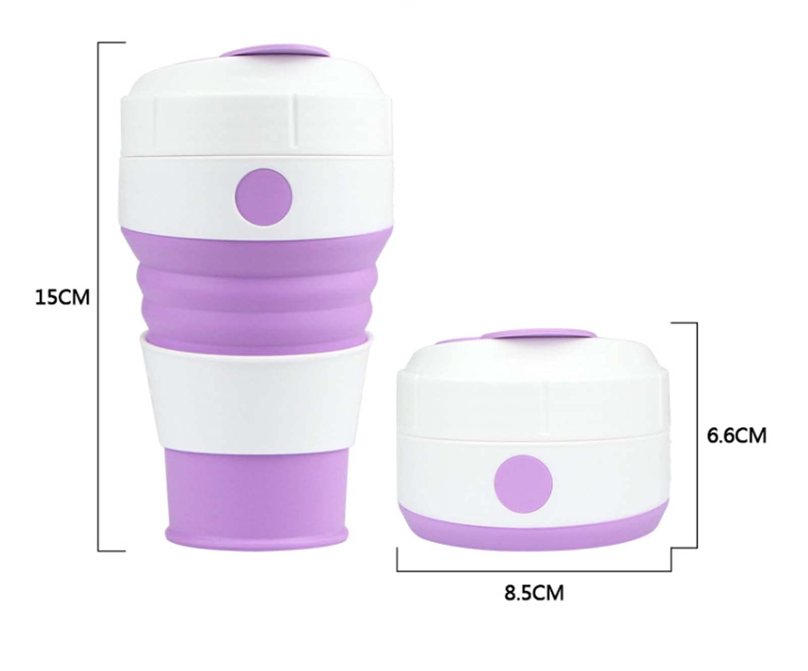 XINGYU Taza De Café Plegable, con Pajita Taza De Camping Plegable De Silicona Botella Deportiva con Tapas Taza De Beber a Prueba De Escaldaduras Extensible Botella Portátil
