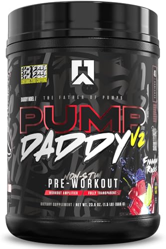 Image of RYSE Pump Daddy V2 Pre Workout Powder - Noel Deyzel Signature - Freedom Rocks - Non-Stim Supplement with Citrulline, Creatine and Beta Alanine for Pumps, Endurance and Strength - 40 Servings