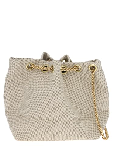 Women's Drawstring Bucket Bag Evening Party Wedding Purse Retro Glossy Handbag With Chain Strap3