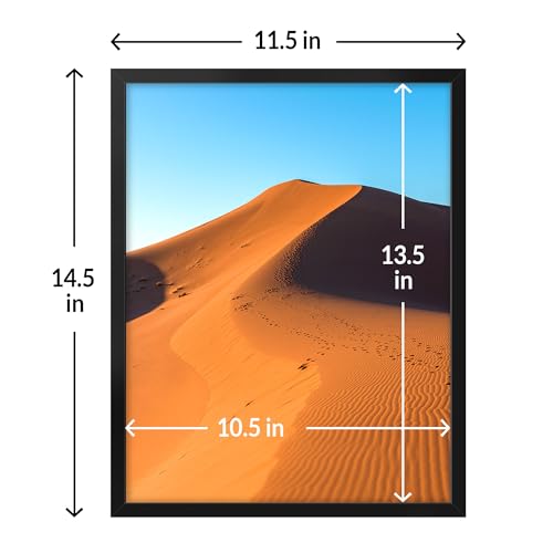 LaVie Home 11x14 Picture Frame for Wall Display, 11 x 14 Black Picture Frame with HD Plexiglas, 11 by 14 Poster Frame 1 Pack, Display Frame for Vertical or Horizontal, Classic Collection
