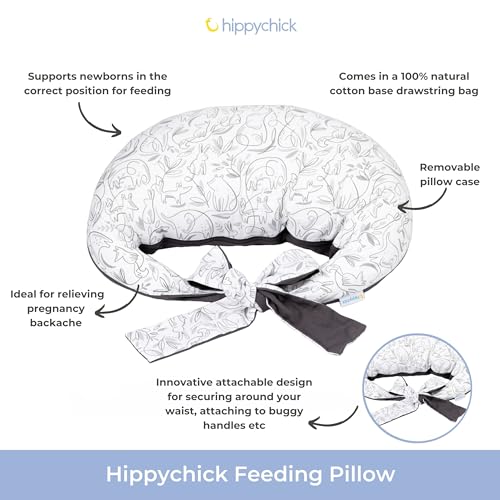 Coussin d'allaitement dehoussable Hippychick en coton lavable gris - 4