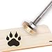 OLYCRAFT 3,5 cm drewniany znaczek żelazny grill pieczątka ciepła z mosiężną głową i drewnianym uchwytem do drewna, skóry i większości tworzyw sztucznych - niedźwiedzie łapy