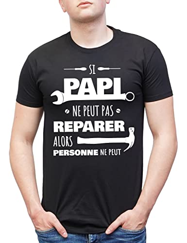 Tee Shirt Papy Peut Tout Reparer Cadeau fête des Grands Peres – pour Les papis bricoleurs - Les Beatles, Paul McCartney, John Lennon, RIngo Starr, George Harrison Tee Shirt Papy Peut Tout Reparer Cadeau fête des Grands Peres - pour Les papis bricoleurs