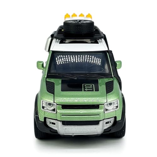 Image of Die-Cast Zinc Alloy 1:24 Scale Defender Camping【Large】 with 6 Openable Doors,Lights & Music. (Green)