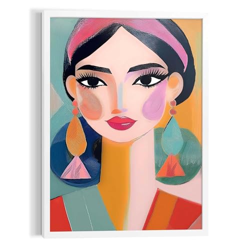 REINDERS Gerahmtes Bild, Farbenfrohe Frau, Wohnzimmer, MDF, 70 x 50