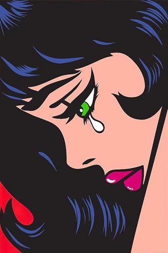 XZSFD NBGEA Póster de Roy Lichtenstein Modern Color Comics Lienvas《Crying》De Roy Lichtenstein Colección de Grabados para Decoración del Hogar 40x60cm Sin enmarcar