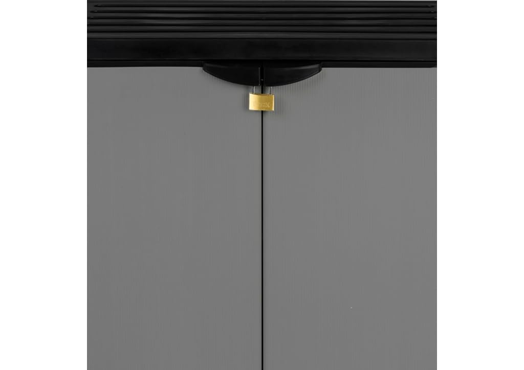 Kreher Modularer Universal Kunststoffschrank Kommode 2 in 1 mit DREI Türen und höhenverstellbaren Böden. Robuste Ausführung, in Grau. Maße BxTxH : 102 x 38,5 x 85 cm.