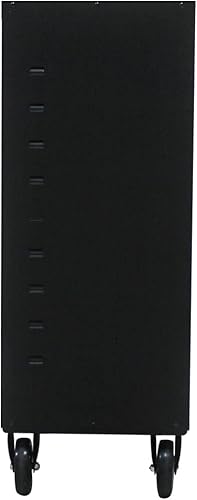 Miniatura 8 de Armario de almacenamiento de metal con 4 ruedas, armario de almacenamiento con bloqueo con puertas y estantes, estantes de capas ajustables, 2