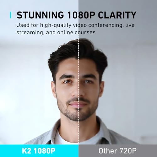 Image of 1080P Webcam with Microphone, Full HD Web Camera with RGB Light for Pc, Light Correction and Noise Cancellation Streaming Webcam, USB Computer Camera with Privacy Cover ,Plug and Play PC Web Cam