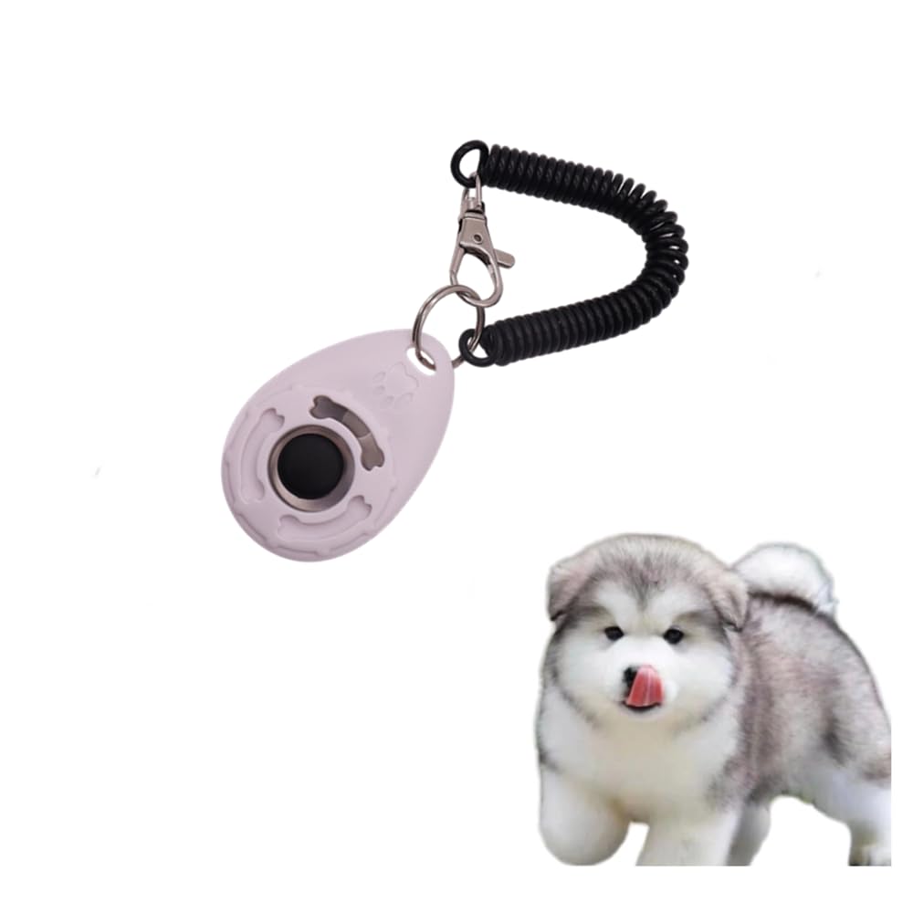 1 Pièce Clickers pour Chien, Clicker Chien Dressage,Clicker Training, Clicker de Chien avec Grand Bouton pour Pet Training Professional, pour Chiens, Chats, Oiseaux, Chevaux (Blanc)