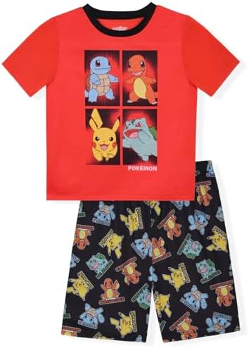 Pokemon Conjunto de pijama para meninos pequenos/grandes
