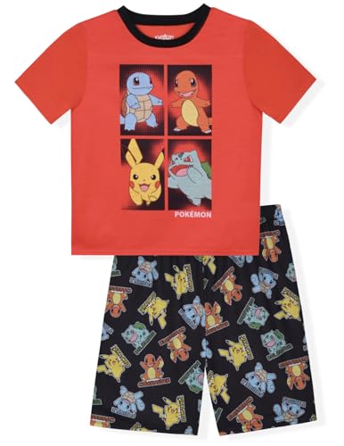 Pokemon Little/Big Boys Pajama Short Set Red 10
