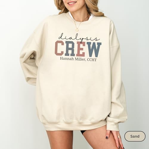 CUSTOM Unisex Dialysis Crew Sweatshirt & Hoodie – Ultra-Soft, Personalized Dialysis Nurse Crewneck – Ideal CCHT, Nephrology & Dialysis Technician Gift Multi3