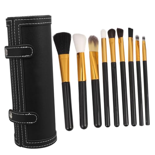 Bolsa de maquillaje profesional de cuero PU con cierre de presión elegante 7